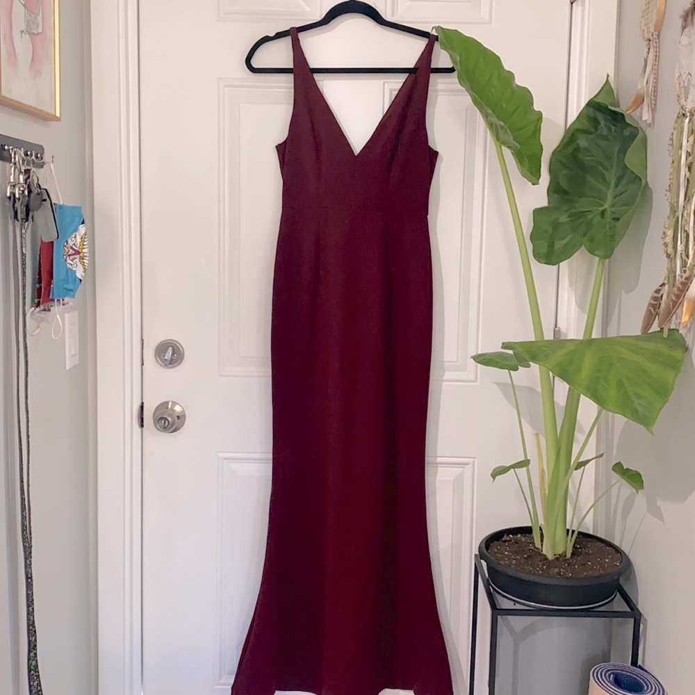 Burgundy evening gown